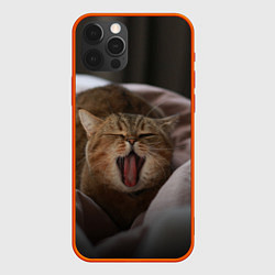 Чехол iPhone 12 Pro Эх, поспать бы! Зевающий котяра