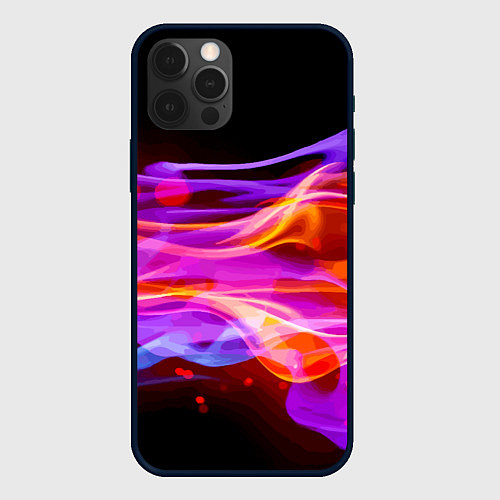 Чехол iPhone 12 Pro Abstract colorful waves / 3D-Черный – фото 1