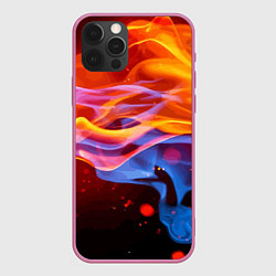 Чехол для iPhone 12 Pro Огонь и вода Стихия Абстракция, цвет: 3D-малиновый