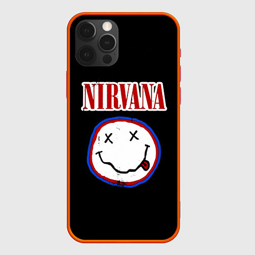 Чехол iPhone 12 Pro Nirvana гранж / 3D-Красный – фото 1