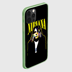 Чехол для iPhone 12 Pro Рок - группа Nirvana, цвет: 3D-салатовый — фото 2