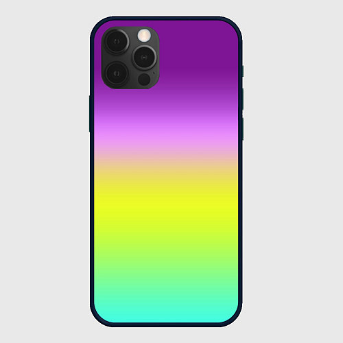 Чехол iPhone 12 Pro Multicolored Ombre gradient / 3D-Черный – фото 1