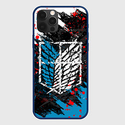 Чехол для iPhone 12 Pro АТАКА ТИТАНОВ ATTACK ON TITAN БРЫЗГИ, цвет: 3D-тёмно-синий