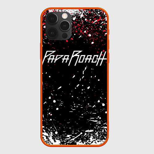 Чехол iPhone 12 Pro Papa roach Брызги / 3D-Красный – фото 1