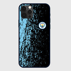 Чехол iPhone 12 Pro Manchester city манчестер сити голубые брызги
