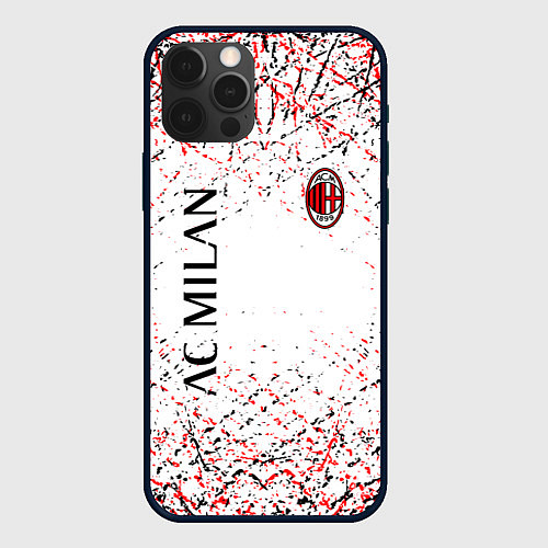 Чехол iPhone 12 Pro Ac milan logo / 3D-Черный – фото 1