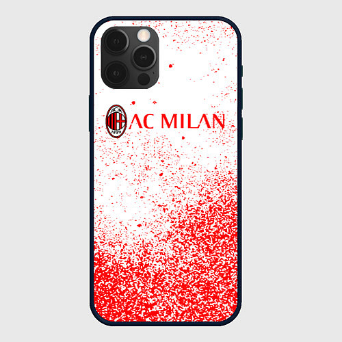 Чехол iPhone 12 Pro Ac milan красные брызги / 3D-Черный – фото 1