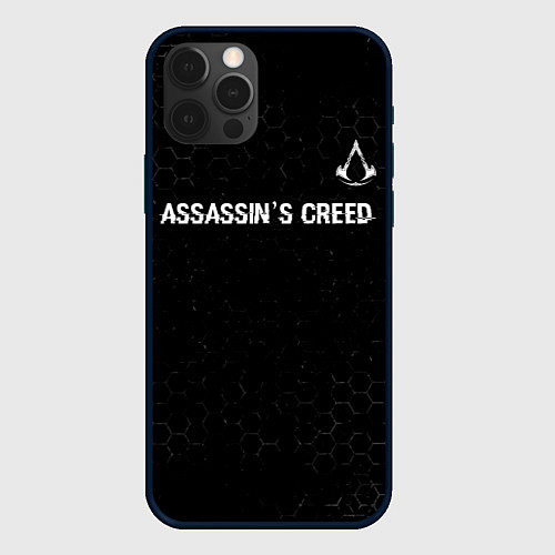 Чехол iPhone 12 Pro Assassins Creed Glitch на темном фоне / 3D-Черный – фото 1