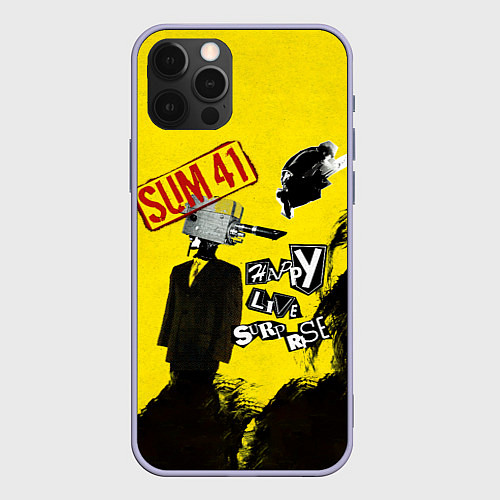 Чехол iPhone 12 Pro Go Chuck YourselfHappy Live Surprise - Sum 41 / 3D-Светло-сиреневый – фото 1