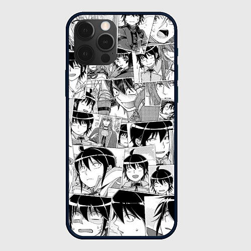Чехол iPhone 12 Pro Tsuki ga Michibiku Isekai Douchuu pattern / 3D-Черный – фото 1