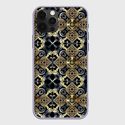 Чехол iPhone 12 Pro BLACK AND GOLD узоры