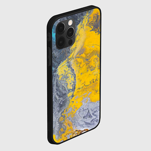Чехол iPhone 12 Pro Извержение Красок / 3D-Черный – фото 2