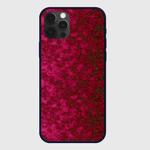 Чехол iPhone 12 Pro Мраморная красная текстура камня red marble / 3D-Черный – фото 1