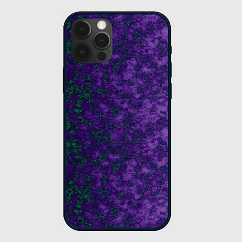 Чехол iPhone 12 Pro Marble texture purple green color / 3D-Черный – фото 1