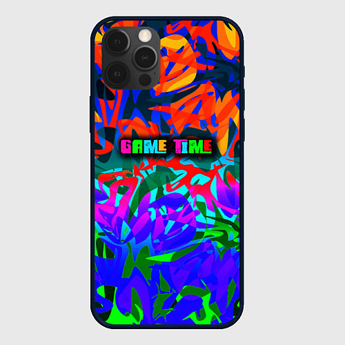 Чехол iPhone 12 Pro Game time Абстрактный пятнистый узор / 3D-Черный – фото 1