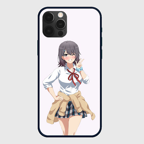 Чехол iPhone 12 Pro МЭГУРИ ШИРОМЭГУРИ OreGairu / 3D-Черный – фото 1