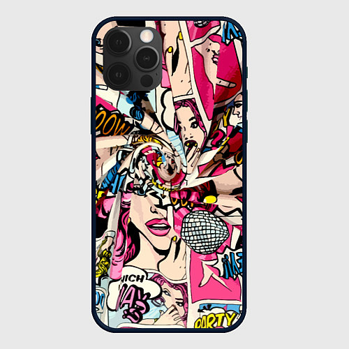 Чехол iPhone 12 Pro Twisted pop atr pattern / 3D-Черный – фото 1