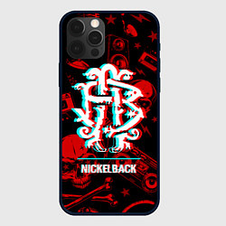 Чехол для iPhone 12 Pro Nickelback Rock Glitch, цвет: 3D-черный