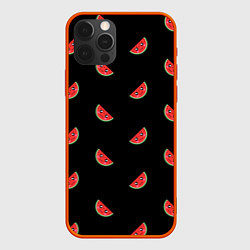Чехол для iPhone 12 Pro Арбузик паттерн, цвет: 3D-красный