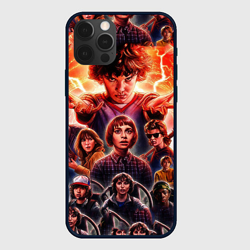 Чехол iPhone 12 Pro Stranger Things Арт / 3D-Черный – фото 1