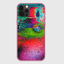 Чехол для iPhone 12 Pro Pointillism Art Fashion trend, цвет: 3D-малиновый