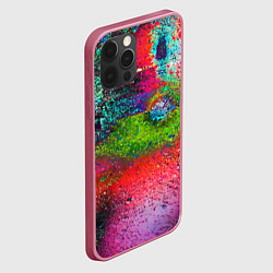 Чехол для iPhone 12 Pro Pointillism Art Fashion trend, цвет: 3D-малиновый — фото 2