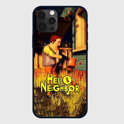Чехол iPhone 12 Pro Hello Neighbor Привет сосед Сосед поливает / 3D-Черный – фото 1
