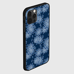 Чехол для iPhone 12 Pro Темно-синий цветочный узор pattern, цвет: 3D-черный — фото 2