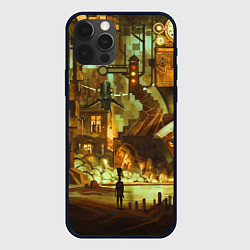 Чехол для iPhone 12 Pro Cool Steampunk painting, цвет: 3D-черный