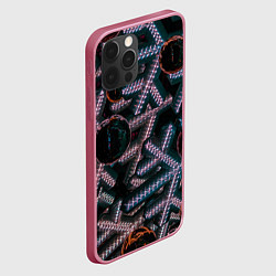 Чехол для iPhone 12 Pro Абстрактные металлические фигуры - Сиреневый, цвет: 3D-малиновый — фото 2