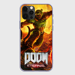 Чехол для iPhone 12 Pro Doomguy - demon fight, цвет: 3D-светло-сиреневый