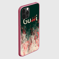 Чехол для iPhone 12 Pro Gucci - огонь, цвет: 3D-малиновый — фото 2