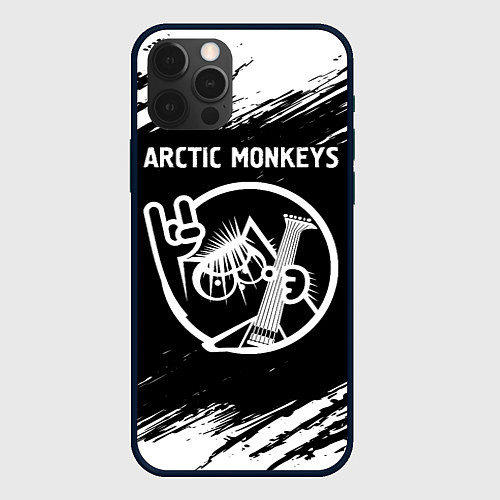 Чехол iPhone 12 Pro Arctic Monkeys - КОТ - Краски / 3D-Черный – фото 1