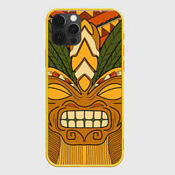 Чехол для iPhone 12 Pro Polynesian tiki ANGRY, цвет: 3D-желтый