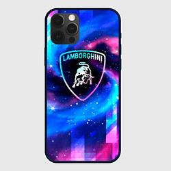 Чехол для iPhone 12 Pro Lamborghini Неоновый Космос, цвет: 3D-черный