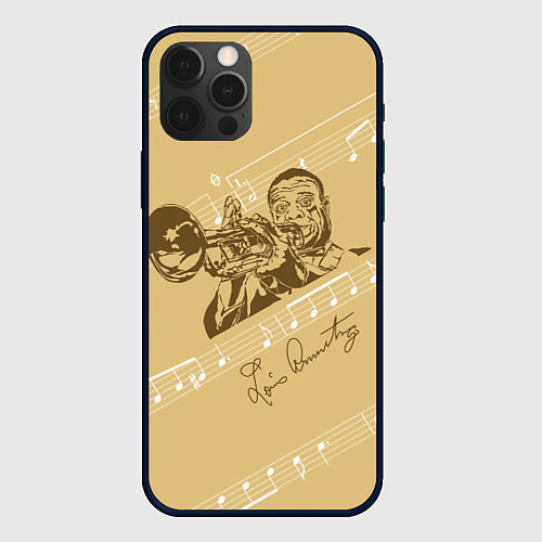 Чехол iPhone 12 Pro Великий джазмен - Луис Армстронг / 3D-Черный – фото 1