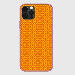 Чехол для iPhone 12 Pro Оранжевые классические узоры, цвет: 3D-малиновый