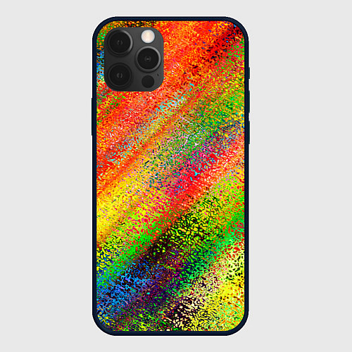 Чехол iPhone 12 Pro Rainbow inclusions / 3D-Черный – фото 1