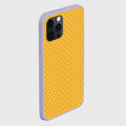 Чехол для iPhone 12 Pro Волнистые желтые узоры, цвет: 3D-светло-сиреневый — фото 2