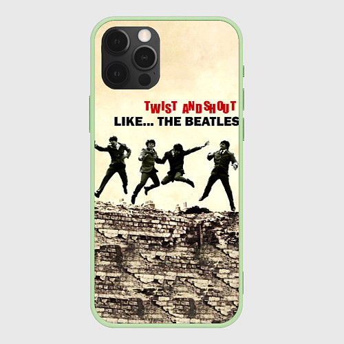 Чехол iPhone 12 Pro Twist and Shout - The Beatles / 3D-Салатовый – фото 1