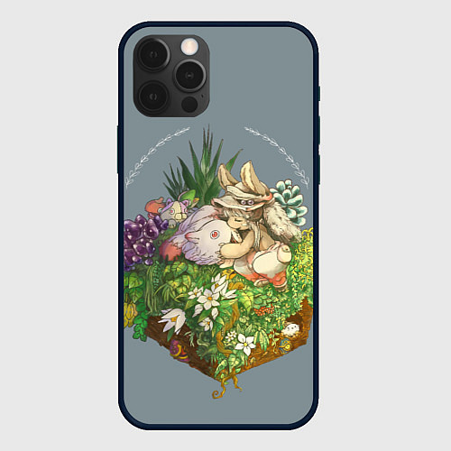 Чехол iPhone 12 Pro Наначи и Митти из аниме Made in Abyss / 3D-Черный – фото 1