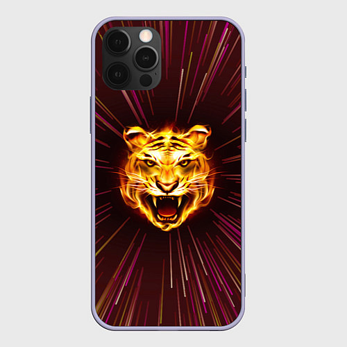 Чехол iPhone 12 Pro Stay Wild! Tiger / 3D-Светло-сиреневый – фото 1