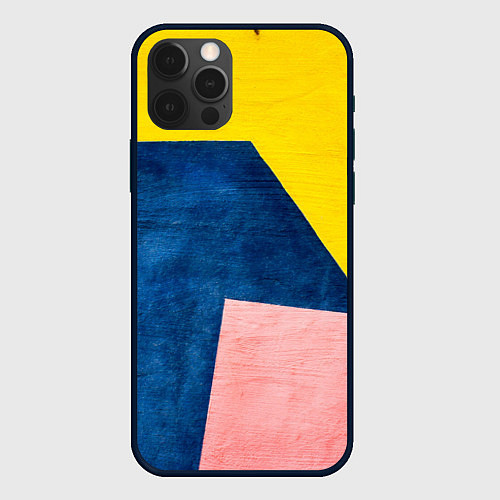 Чехол iPhone 12 Pro Абстрактный набор геометрических фигур - Жёлтый / 3D-Черный – фото 1