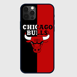 Чехол для iPhone 12 Pro Чикаго Буллз black & red, цвет: 3D-черный