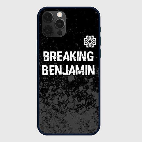 Чехол iPhone 12 Pro Breaking Benjamin glitch на темном фоне: символ св / 3D-Черный – фото 1