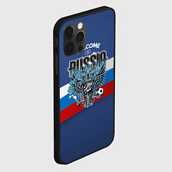 Чехол для iPhone 12 Pro Wellcome to Russia: лента триколора, цвет: 3D-черный — фото 2
