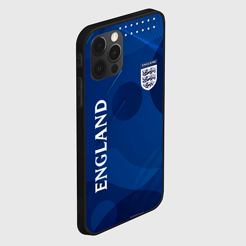 Чехол iPhone 12 Pro Сборная Англии Синяя Абстракция / 3D-Черный – фото 2