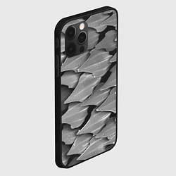 Чехол для iPhone 12 Pro Кожа акулы - броня, цвет: 3D-черный — фото 2