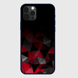 Чехол для iPhone 12 Pro Черно-красный геометрический, цвет: 3D-черный