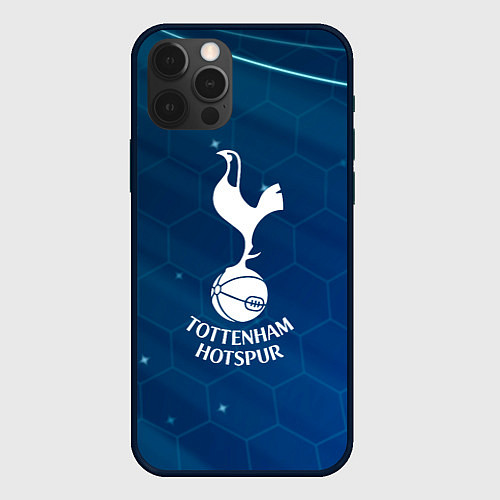 Чехол iPhone 12 Pro Tottenham hotspur Соты абстракция / 3D-Черный – фото 1